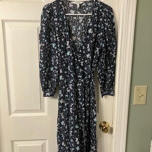& Other Stories Black and White Floral Long Sleeve Dress